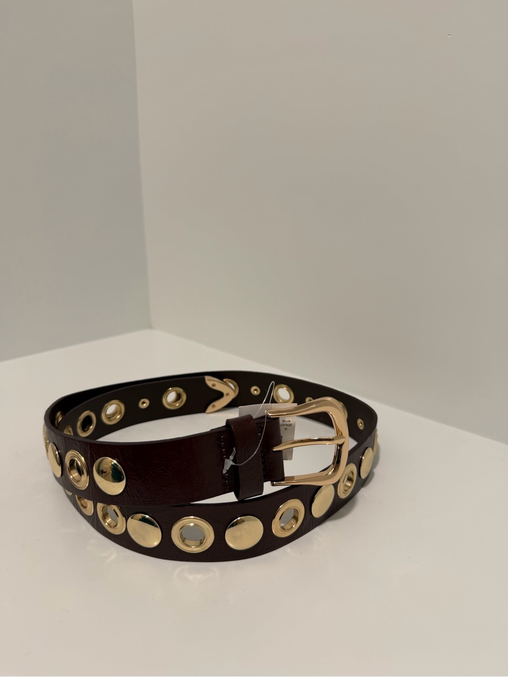 NEW J. Crew Women's Grommet Belt in Italian Leather Brown Size Small CR828 $98 - Picture 5 of 8
